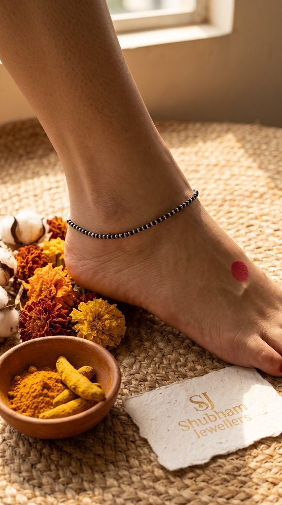 15 Minimalistic Jewelry Pieces for Every Occasion Women's Outfit Ideas SJ Shubham Jewellers Pure Silver Nazariya Anklet