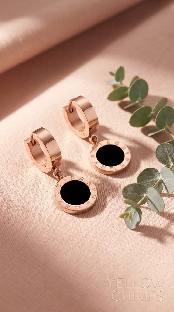 15 Minimalistic Jewelry Pieces for Every Occasion Women's Outfit Ideas Yellow Chimes Rosegold Drop Earrings